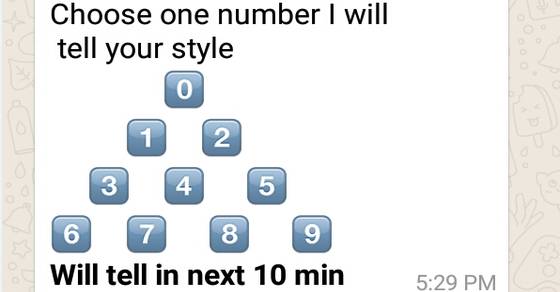 Choose one number and I will tell your style 